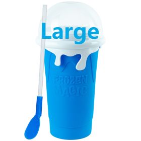 Summer Squeeze Homemade Juice Water Bottle Quick-Frozen Smoothie Sand Cup Pinch Fast Cooling Magic Ice Cream Slushy Maker Beker - Large blue