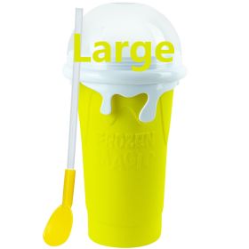 Summer Squeeze Homemade Juice Water Bottle Quick-Frozen Smoothie Sand Cup Pinch Fast Cooling Magic Ice Cream Slushy Maker Beker - Large yellow