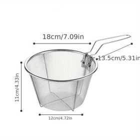 1pc Frying Strainer Basket Frying Net Hedge Noodle Spoon Frying Net Frying Basket Frying Leak Net French Fries Kitchen Foldable - Deep Frying Strainer