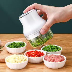 1pc Household Small Electric Garlic Masher; Garlic Chopper; Wireless Vegetable Mincer; Portable Mini Food Processor; Kitchen Gadgets - White