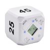 Cube-Timer Kitchen Timer Gravity Sensor Flip Meditation Timer For Time Management And Countdown 5-15-25-45 Min - Light Grey