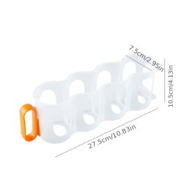 1pc Portable Can Organizer For Refrigerator Shelf Beer Can Holder Fridge Storage Sliding Rack Clear Plastic Storage Containers For Food - Orange