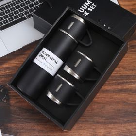 1pc/1Set Stainless Steel Thermal Cup; With Gift Box Set; Double Layer Leakproof Insulated Water Bottle; Keeps Hot And Cold Drinks For Hour - Black + G