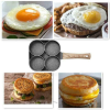 1pc Fry Pan For Egg, Non Stick Ham Pancake Maker, Egg Burger Pan With Wooden Handle, 4 Holes, For Induction Cooker Gas Stove - 2 Hole Pan