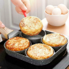 1pc Fry Pan For Egg, Non Stick Ham Pancake Maker, Egg Burger Pan With Wooden Handle, 4 Holes, For Induction Cooker Gas Stove - 2 Hole Pan