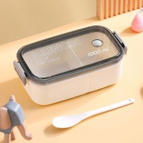 Lunch Box Microwavable Bento Box Food Container Dinnerware Lunchbox For Kids Student Office Sealed Leak-proof Portable Boxes - White - 1000ml