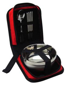 Camping Cooking Outdoor Travel Bag Tableware Stainless Red - BC-HOM13299191-SUNNY00090