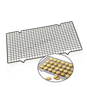 Loaf Cooling Mesh Non Stick Wire Rack, Drying Rack for Cakes Breads Biscuits Cookies Cooling Rack Stand Roasting Baking - Black