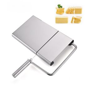 Cheese Slicer with Wire and Board Stainless Steel Slicer Cutter for Hard and Semi Hard Cheese Vegetable Butter Slicing Cutting Serving - stainless ste