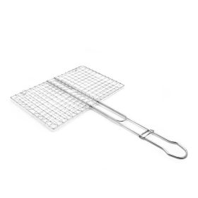 Grilling Basket Stainless Steel Fish Grill Basket Kebab Grilling Basket Grill Accessories for Barbecue Fish Steak Vegetables Meat - stainless steel