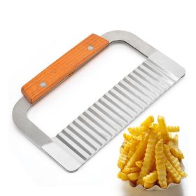 Wide Crinkle Cutter Stainless Steel Wave Cutter Cutting Tool Salad Chopping Knife Potato Carrot Fruits Vegetable Slicer Kitchen Gadget Tool ESG12204 -