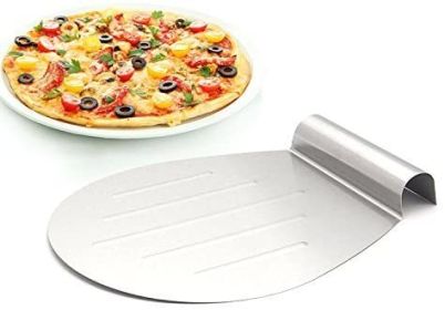 Pizza Round Spatula 10.8 Inches Stainless Steel Peel Shovel Turner Cake Lifter Tray Pan Baking Tool - stainless steel