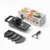 Multifunctional vegetable cutter kitchen tool grater potato radish grater - black