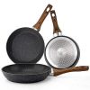 Frying Pan Set 3-Piece Nonstick Saucepan Woks Cookware Set,Heat-Resistant - Default