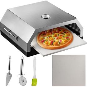 Family Traving And Party Outdoor Camp Portable Stainless Steel Pizza Oven With Kit - Silver - 12"