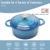 COOKWIN Enameled Cast Iron Dutch Oven with Self Basting Lid;  Enamel Coated Cookware Pot 4.5QT - blue