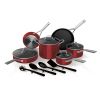 Foodi‚Ñ¢ NeverStick‚Ñ¢ Essential 14-Piece Cookware Set, guaranteed to never stick - red