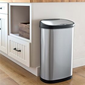 13.2 Gallon Trash Can, Motion Sensor Kitchen Trash Can, Stainless Steel - Stainless Steel