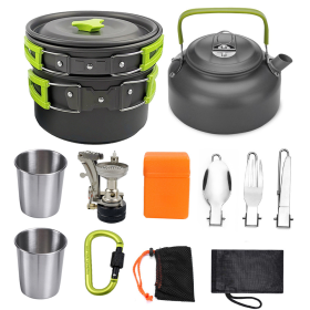 Portable Folding Cookware Set For Outdoor Barbecue Camping Trip Cookware - As pic show - C-G