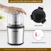 CHULUX Coffee Grinder Electric,Built-In Sharp Blade Spice Grinder with 2 Detachable Stainless Steel Bowls for Coffee, Spices, Herbs, Nuts, Grains,Lid