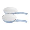 12pc Ceramic Cookware Set;  Blue Linen - Blue