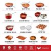 32 Piece Cookware Set, Bakeware and Food Storage Set, Nonstick Pots and Pans - red