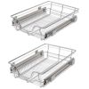 Pull-Out Wire Baskets 2 pcs Silver 15.7" - Silver