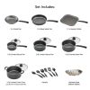 18-Piece Nonstick Cookware Set - Steel Gray