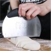 Dough Cutter with Scale Stainless Steel Noodles Cutter Baking Knife Kitchen Gadget Baking Pastry Tools - black