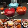 COOKWIN Enameled Cast Iron Dutch Oven with Self Basting Lid;  Enamel Coated Cookware Pot 4.5QT - red