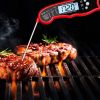 Outdoor BBQ Accurate LED Instant Read Waterproof Food Meat Electronic Digital Kitchen Thermometer - red