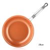 Frying Pan Nonstick 20 24 28cm Frying Pan with Ceramic Titanium Coating Round Copper Egg Pan Kitchen Cookware  - 24CM