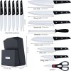 LapEasy 15-Piece Knife Set with Block & Sharpener - black