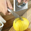 Onion Holder Slicer Vegetable tools Tomato Cutter Stainless Steel Kitchen Gadget XH - default