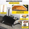 Outdoor Party Stainless Steel Portable Wood Pellet Burning Pizza Oven With Accessories - Black A - Arched