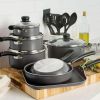 18-Piece Nonstick Cookware Set - Steel Gray