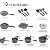 Primaware 18 Piece Non-stick Cookware Set, Steel Gray - Gray