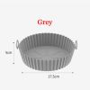 Air Fryer Silicone Baking Tray Reusable Basket Mat Non-Stick Round Microwave Pads Baking Mat Oven Air Fryer Liner  - Gray