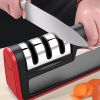 Household Multifunctional Vegetable Cutting Fast Knife Sharpener - black