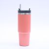 1pc Stainless Steel Vacuum Mug; Home; Office Or Car Vacuum Flask; Insulation Cup With Straw; Insulated Tumbler - Green