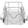 Pull-Out Wire Baskets 2 pcs Silver 11.8" - Silver