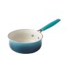 12-Pieces Porcelain Enamel Classic Ceramic Cookware Set, Ombre Teal - blue