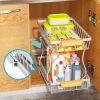 Under the sink Rack 2 Layer Bathroom Kitchen Pull-Out Metal Shelf Organizer - Default