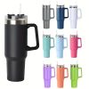 40oz Stainless Steel Handle Bottle Car Cup Double-layer Vacuum Iced Beer Cup Outdoor Portable Travel Insulation Cup - Sky Blue - 40oz