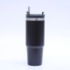 1pc Stainless Steel Vacuum Mug; Home; Office Or Car Vacuum Flask; Insulation Cup With Straw; Insulated Tumbler - Green