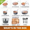 Pots and Pans Set 20 Piece Cookware Set with Nonstick Ceramic Copper Coating - 20pcs