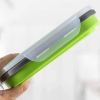 Lunch Box Collapsible Silicone Food Storage with Fork Spoon Expandable Eco Lunch Bento Box BPA-Free Dishwasher Freezer Microwave Safe - green