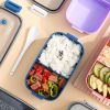 Lunch Box Microwavable Bento Box Food Container Dinnerware Lunchbox For Kids Student Office Sealed Leak-proof Portable Boxes - Black - 1000ml