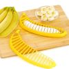 1pc; Banana Slicer; Cut Banana; All-in-one Fruit Divider; Cucumber Ham Sausage Slicer - Yellow