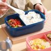 Lunch Box Microwavable Bento Box Food Container Dinnerware Lunchbox For Kids Student Office Sealed Leak-proof Portable Boxes - Black - 1000ml